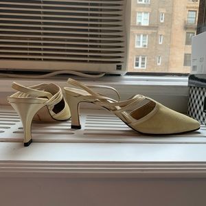 Martinez Valero vintage leather & suede sling back